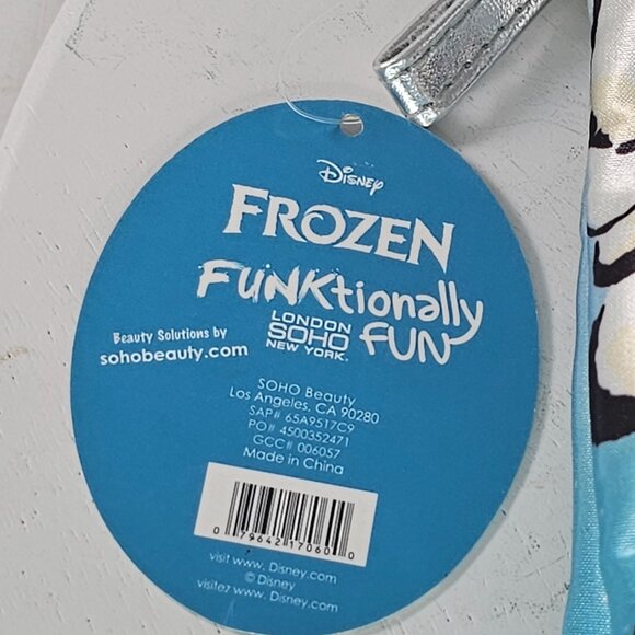 Disney Frozen Elsa Cosmetic Pouch By London Soho Beauty Small Blue White Zipper - Picture 4 of 5